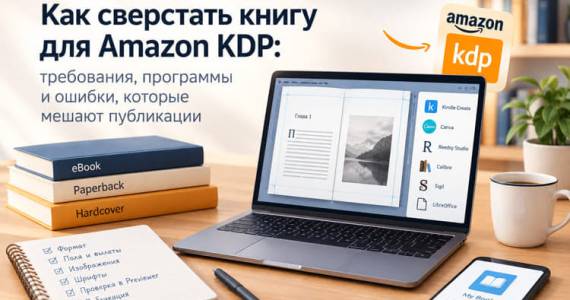 Как сверстать книгу для Amazon KDP: требования, программы и ошибки, которые мешают публикации
