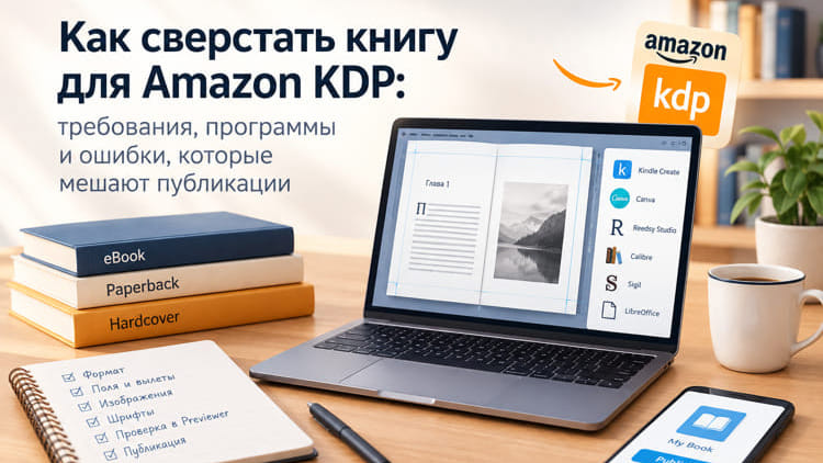 Как сверстать книгу для Amazon KDP: требования, программы и ошибки, которые мешают публикации